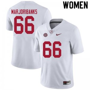 NCAA Women's Alabama Crimson Tide #66 Alec Marjoribanks Stitched College 2020 Nike Authentic White Football Jersey QE17M65MS